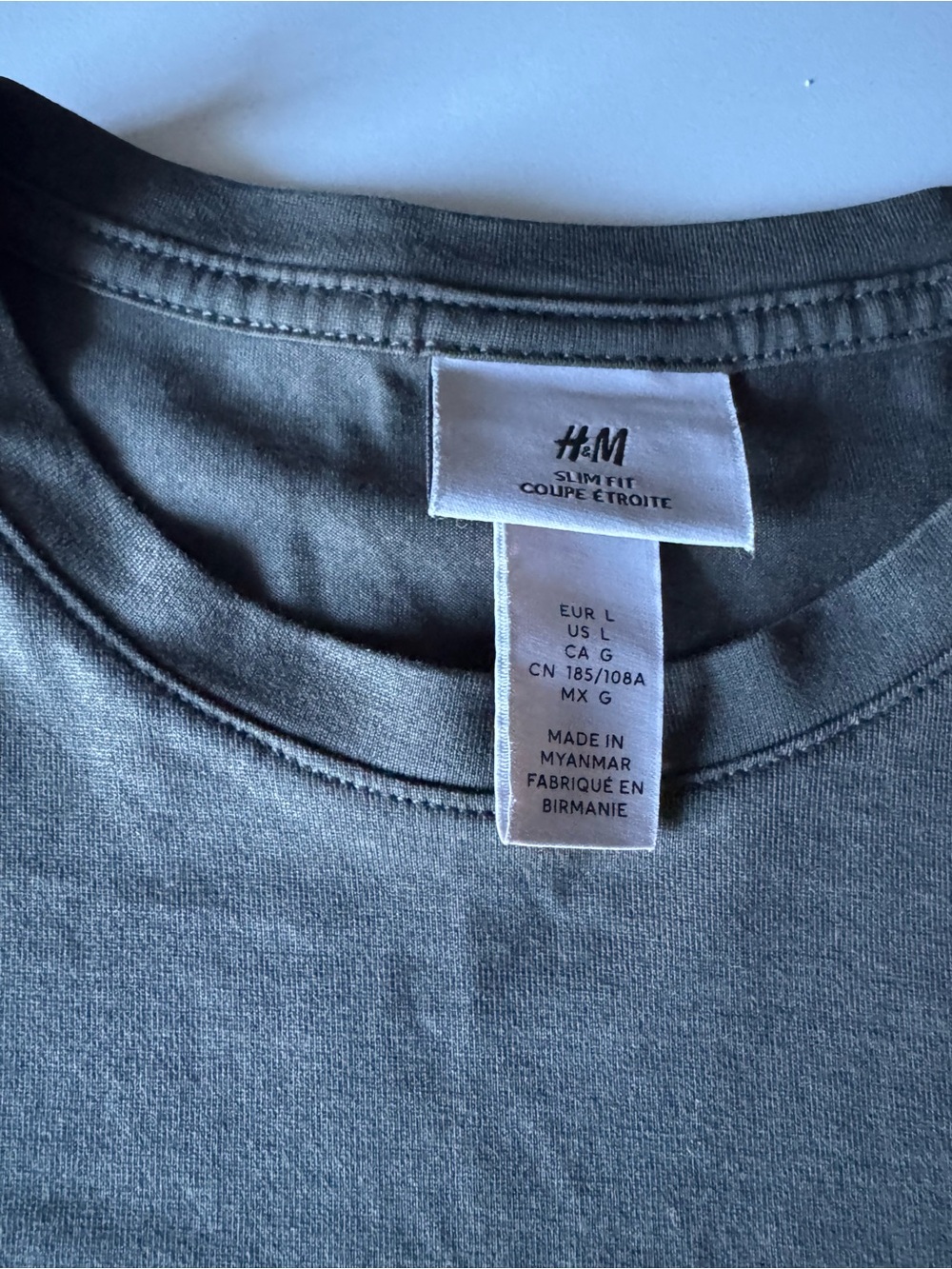 H&M Men’s Slim Crew Neck T-Shirt — Charcoal